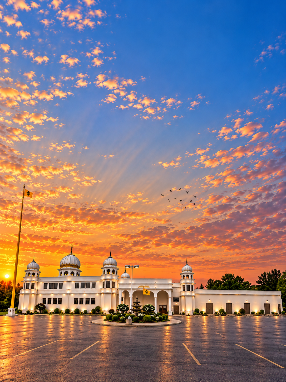 Gurdwara Khalsa Parkash Windsor at golden hour