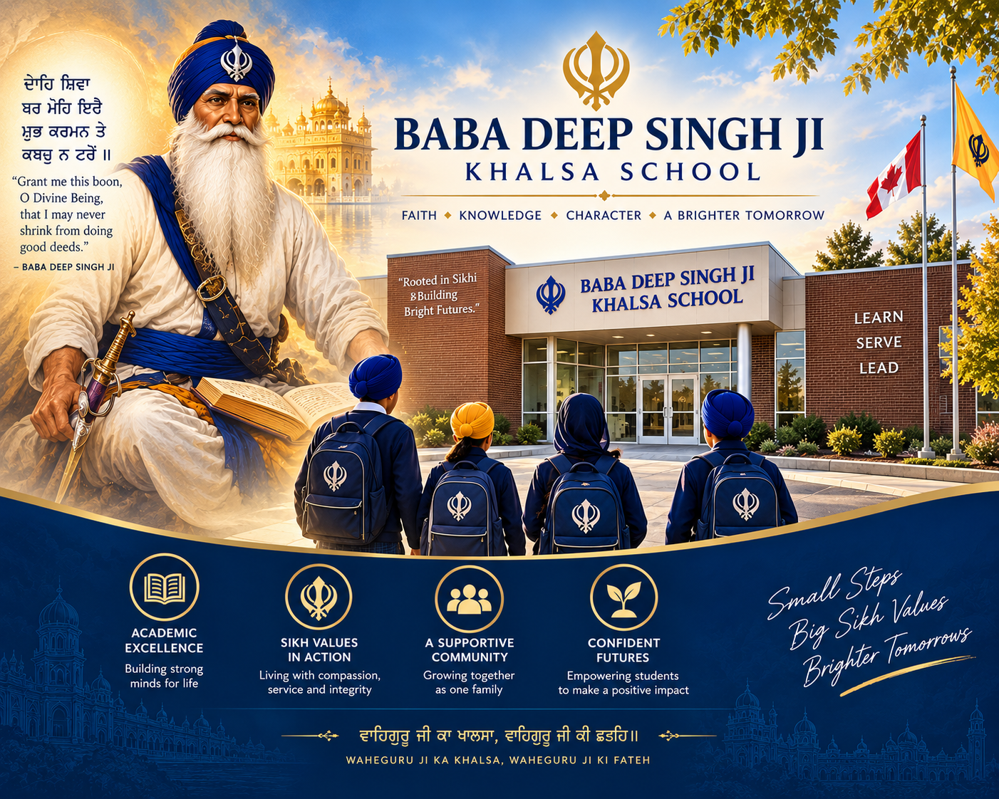 Baba Deep Singh Khalsa School students at the Gurdwara